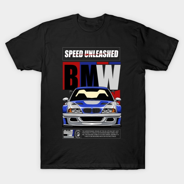 GTR E46 Speed Unleashed T-Shirt by Harrisaputra